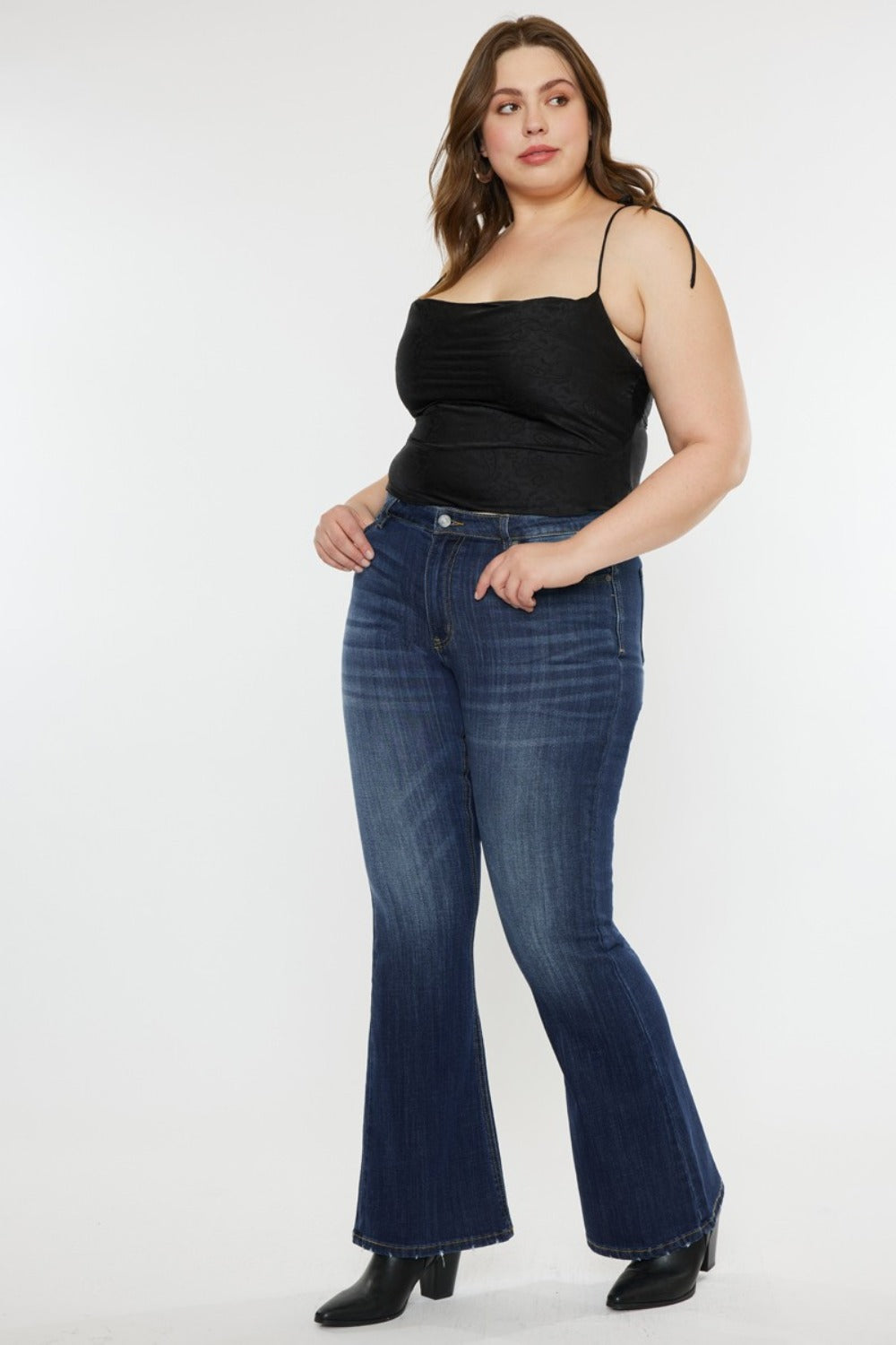 Kancan Mid Rise Slim Flare Jeans