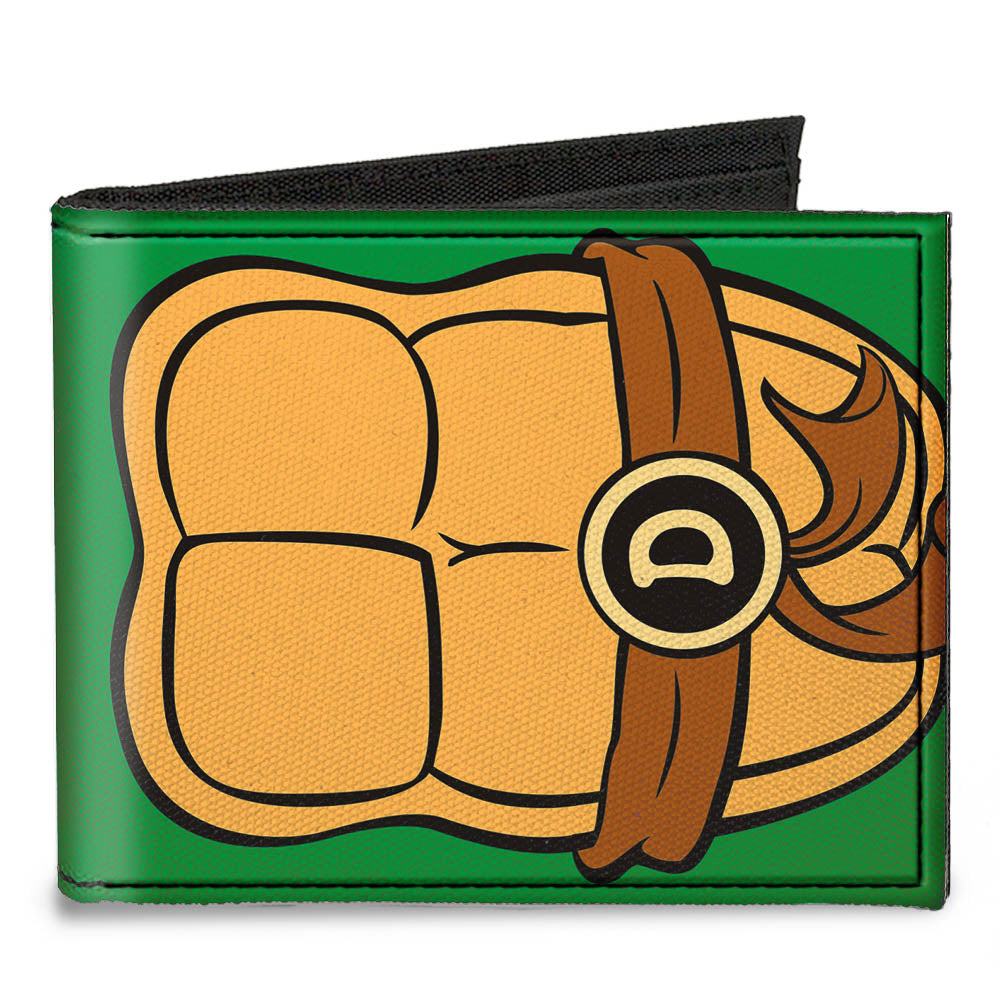 Canvas Bi-Fold Wallet - Classic TMNT Donatello Turtle Shell Greens Browns