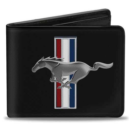 Bi-Fold Wallet - Ford Mustang w Bars Logo CENTERED