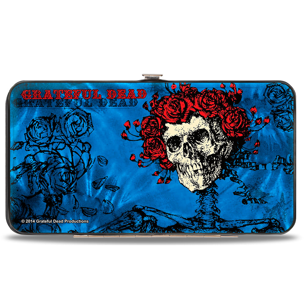 Hinged Wallet - GRATEFUL DEAD Skull & Roses Blues Black Red