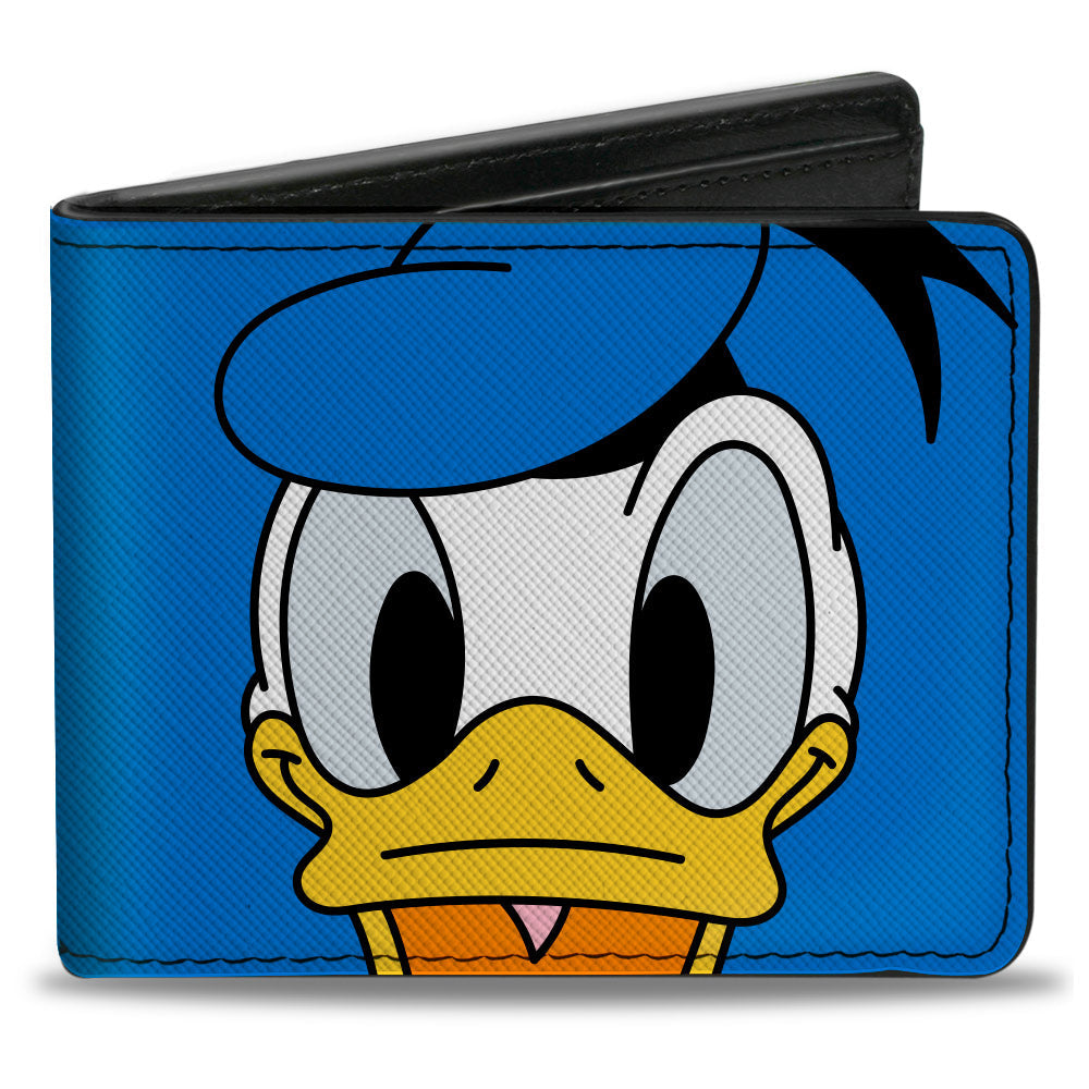 Bi-Fold Wallet - Disney Donald Duck Face Close-Up + Signature Blue