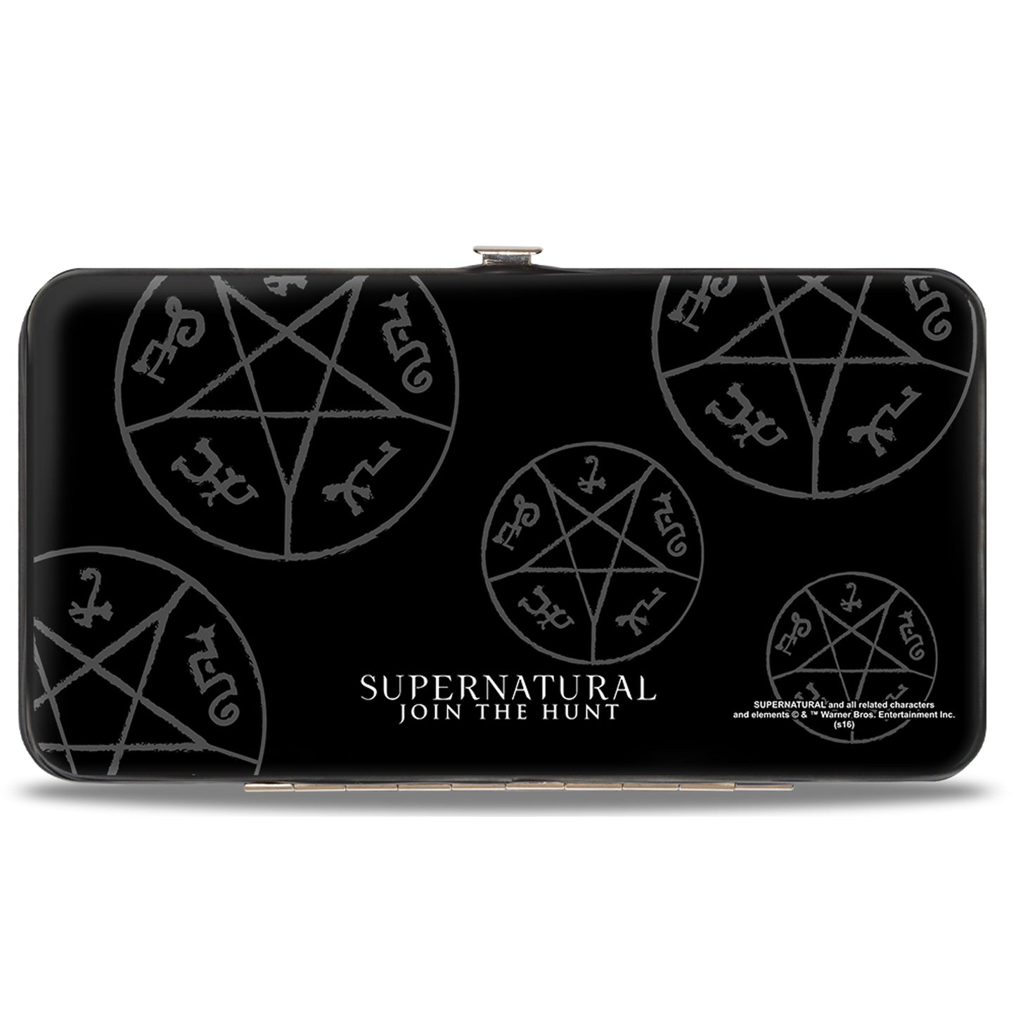 Hinged Wallet - Supernatural Devil's Trap Symbol Scattered Black Gray White