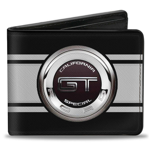 Bi-Fold Wallet - FORD GT CALIFORNIA SPECIAL Emblem Stripe Black Gray Silvers