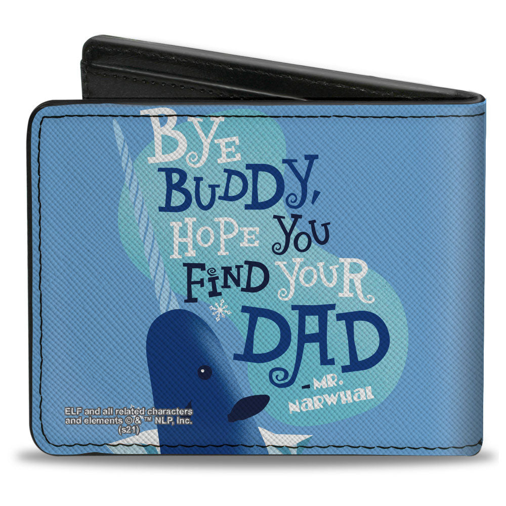 Bi-Fold Wallet - Elf Quote BYE BUDDY MR. NARWAHL Quote Blues White