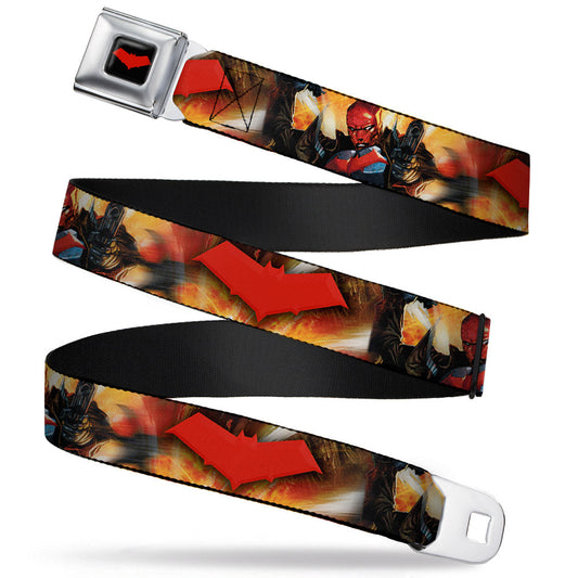 Red Hood Logo Full Color Black Red Seatbelt Belt - Red Hood and the Outlaws #29 Shooting/Explosion Cover Pose/Logo Webbing