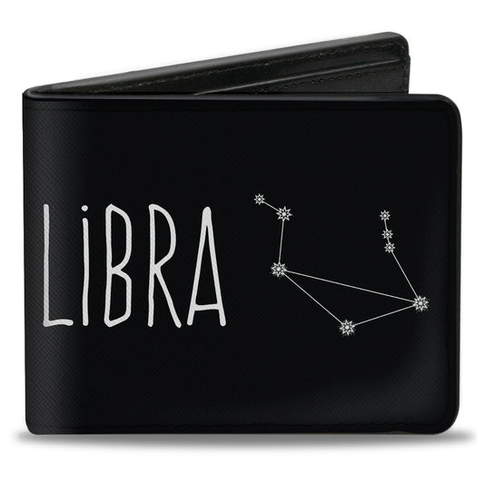 Bi-Fold Wallet - Zodiac LIBRA Constellation Black White