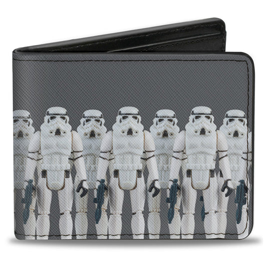 Bi-Fold Wallet - Star Wars Kenner Han Solo Stormtroopers UH OH Group Action Figures Gray