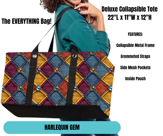 Preorder! Closes 11/18. ETA Feb. Harlequin Gem Collapsible Tote