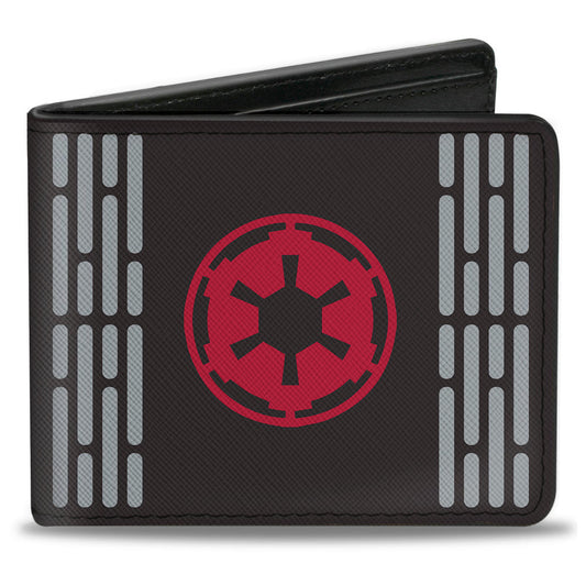 Bi-Fold Wallet - Star Wars Galactic Empire Insignia + JOIN THE EMPIRE Collage Black Gray Red Blue