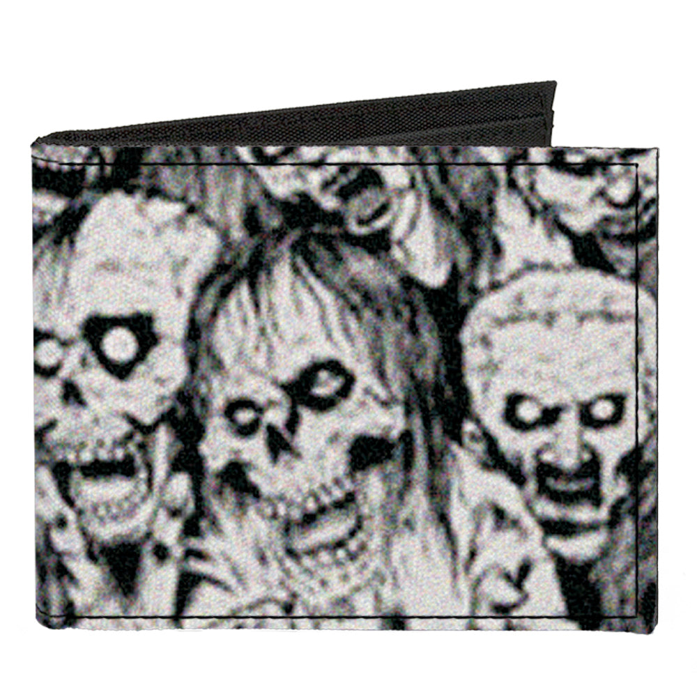 Canvas Bi-Fold Wallet - Zombie Skulls Sketch