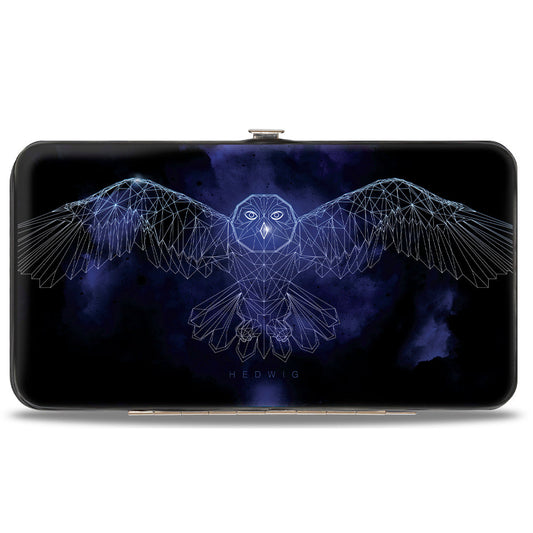 Hinged Wallet - Harry Potter HEDWIG Wings Pose + HARRY POTTER Black Purples White