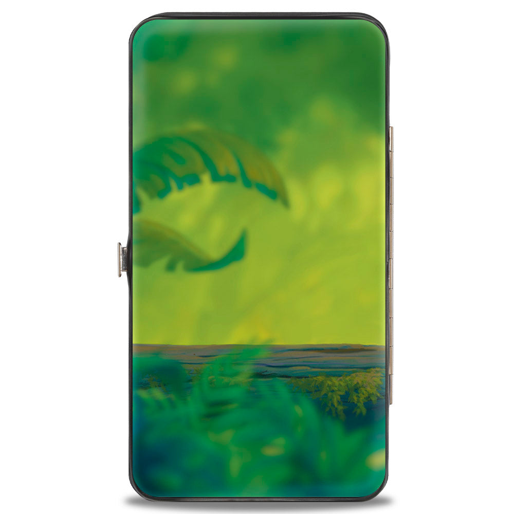 Hinged Wallet - Lion King TIMON Hula Dance Face Leaves Greens