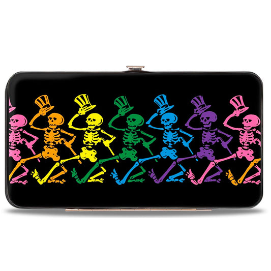 Hinged Wallet - Dancing Skeletons Black Multi Color