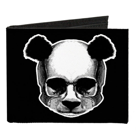 Canvas Bi-Fold Wallet - Panda Skulls