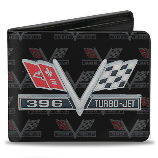 Bi-Fold Wallet - 1967 Impala 396 TURBO-JET V Emblem Monogram