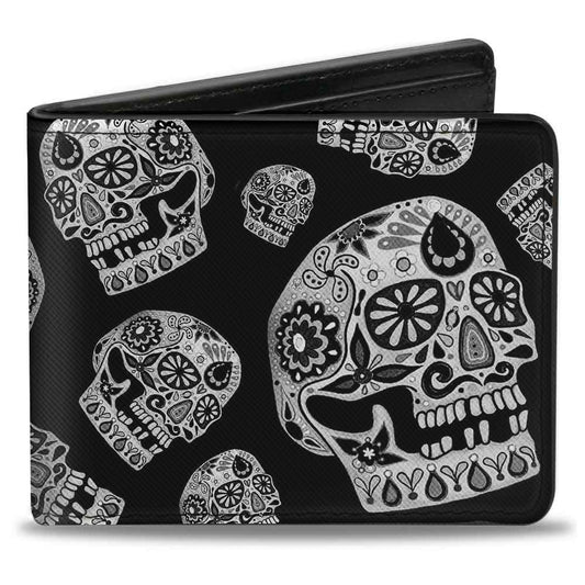 Bi-Fold Wallet - The Dust of Living II Sugar Skulls Black White