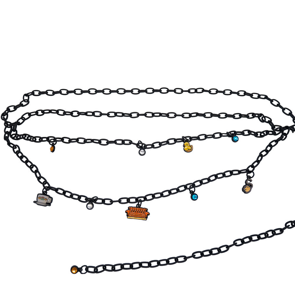 Metal Chain Belt - Black Chain with Friends Television Series Charms