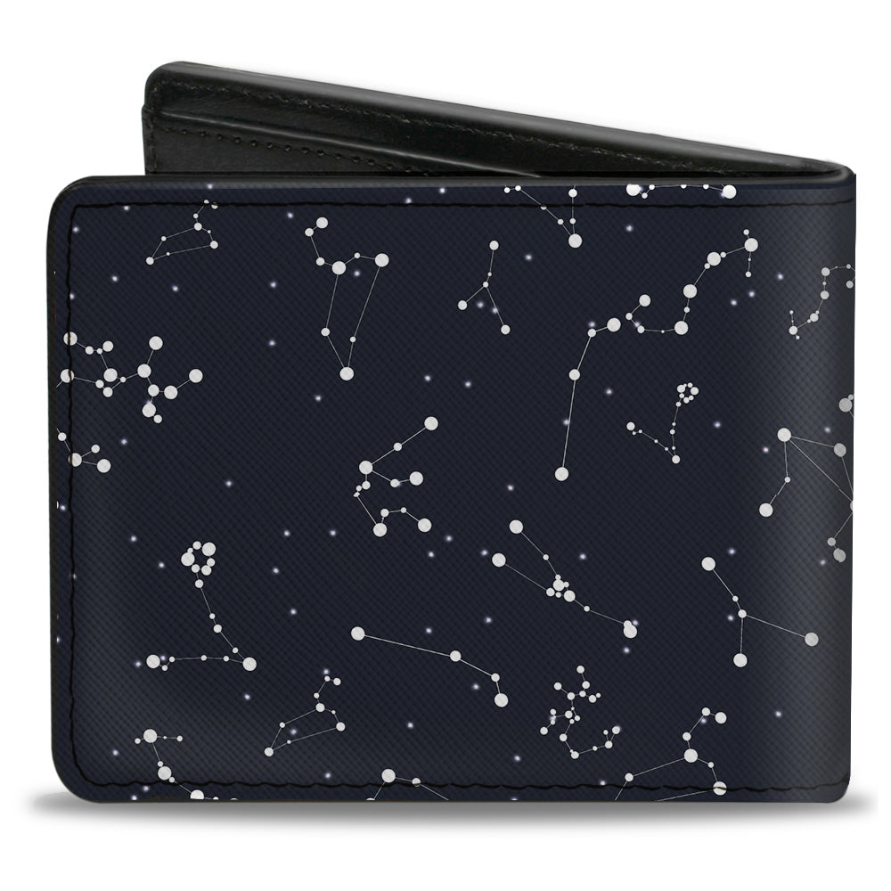 Bi-Fold Wallet - Zodiac Virgo Symbol Constellations Black White