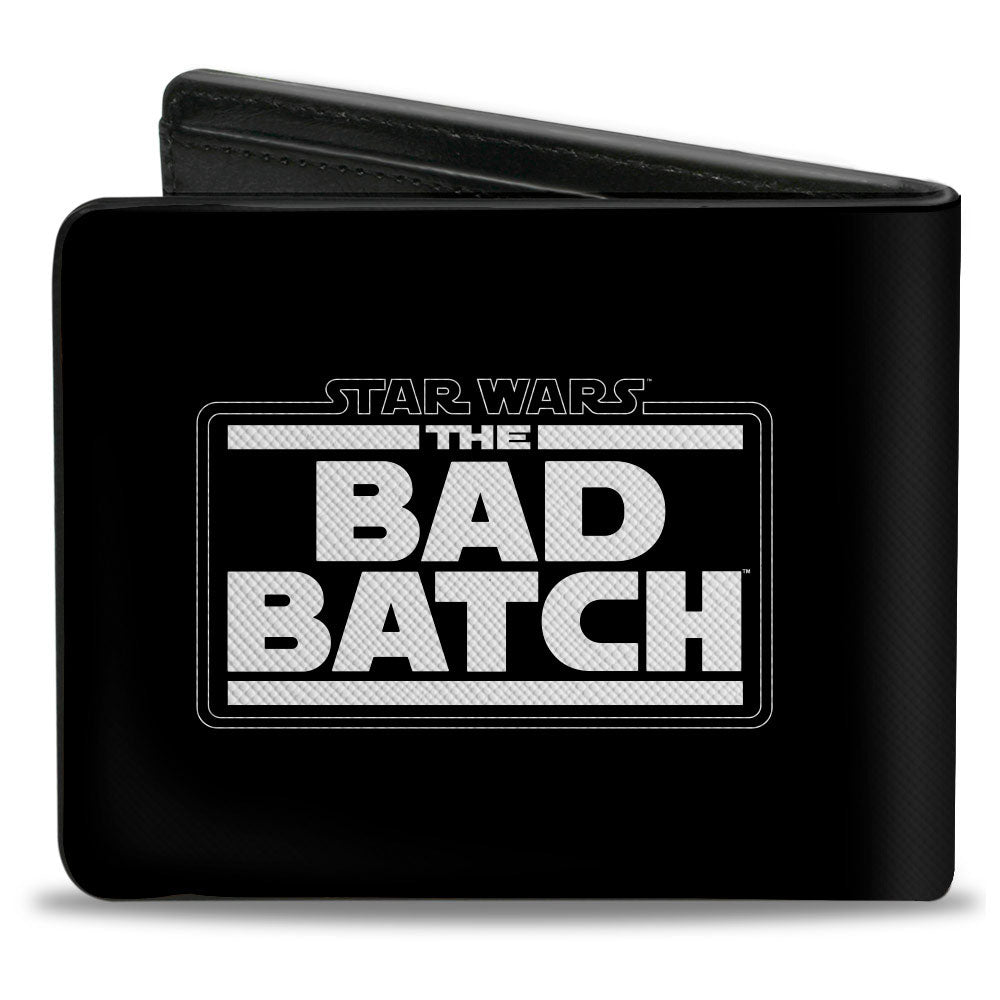 Bi-Fold Wallet - Star Wars THE BAD BATCH Clone Force 99 Helmets + Logo Black Grays Red