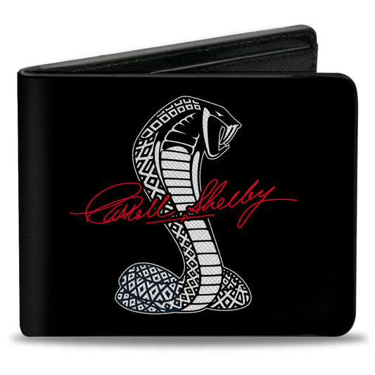 Bi-Fold Wallet - CARROLL SHELBY Script Cobra Split Black White Red