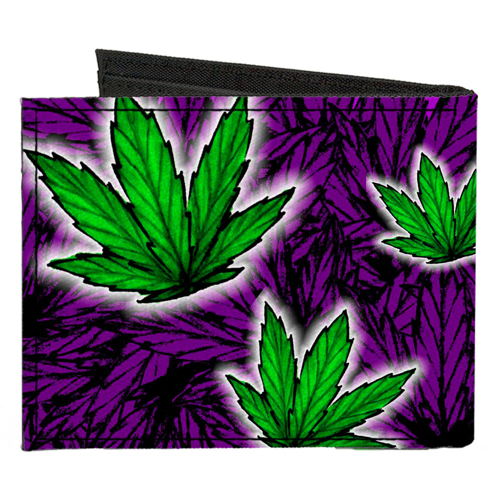 Canvas Bi-Fold Wallet - Marijuana Haze Purple