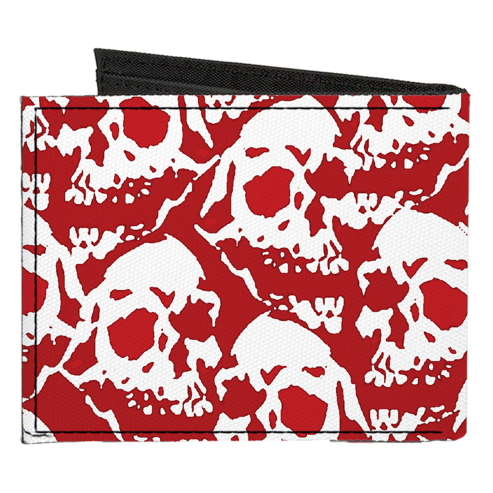 Canvas Bi-Fold Wallet - Skull Yard Red White