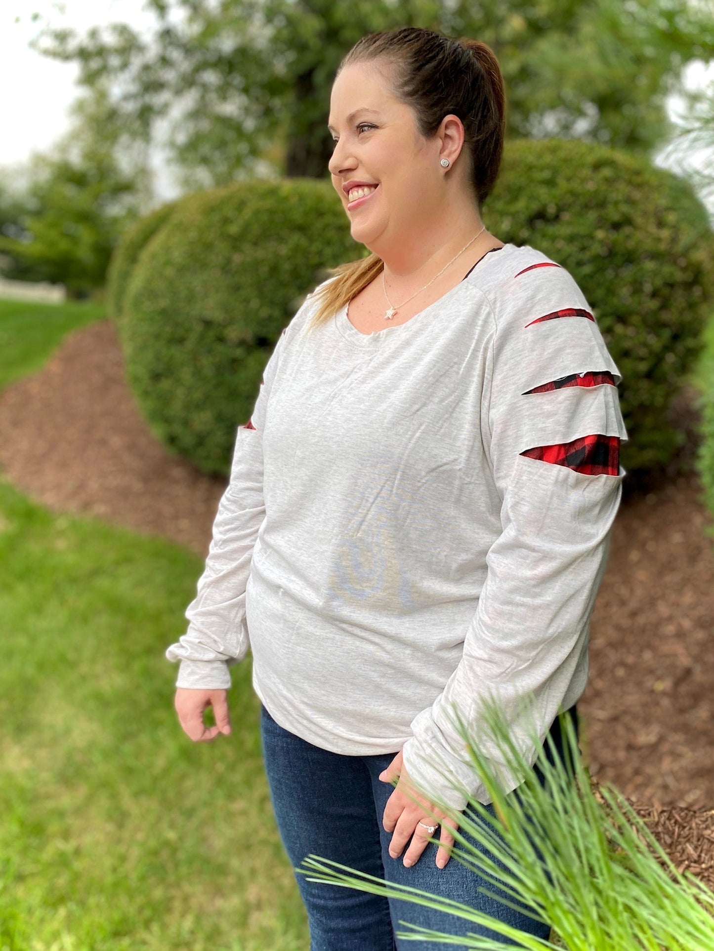 Cut Loose Top in Light Gray