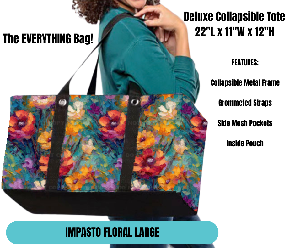 Preorder! Closes 11/18. ETA Feb. Impasto Floral Large Collapsible Tote