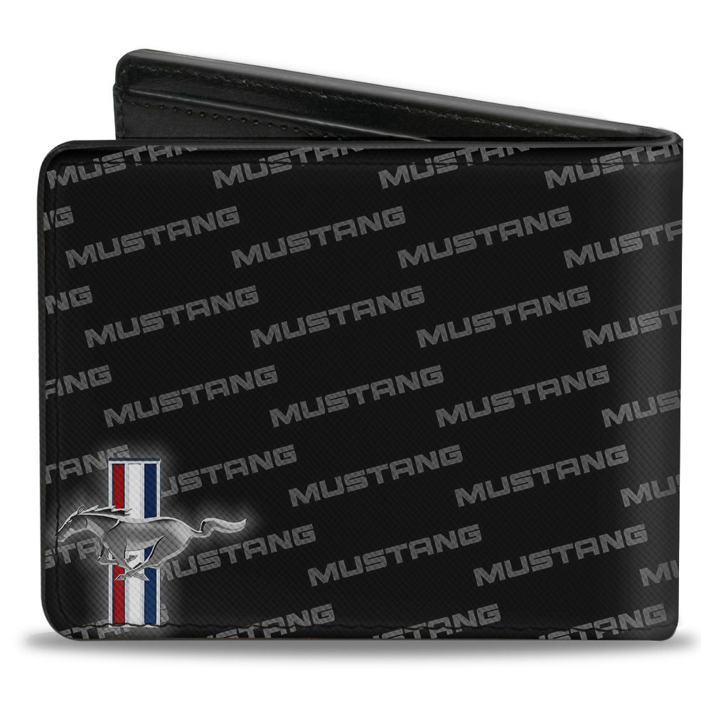 Bi-Fold Wallet - Ford Mustang w Bars CORNER w Text