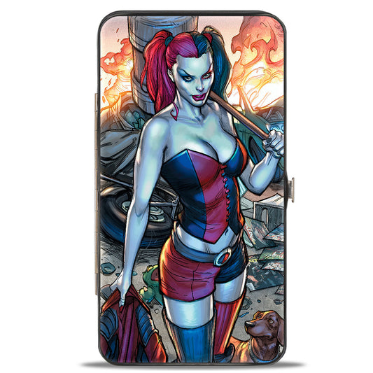 Hinged Wallet - Harley Quinn Hot in the City Pose + Battle Scene Blocks