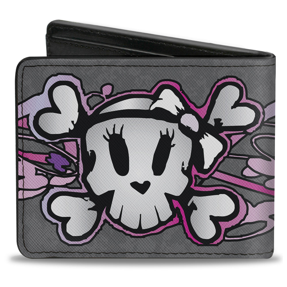 Bi-Fold Wallet - Girlie Skull Gray