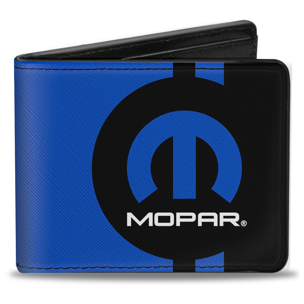 Bi-Fold Wallet - MOPAR Logo Stripe2 Black Blue