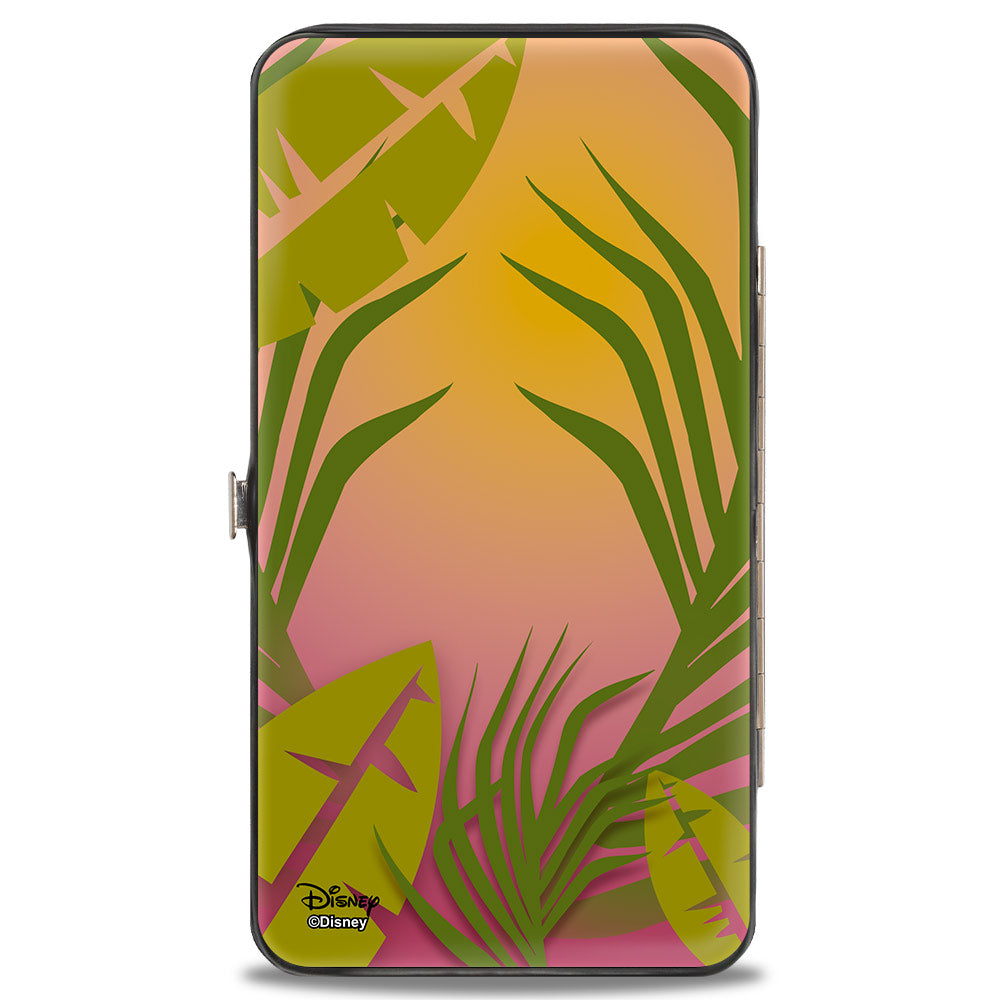 Hinged Wallet - TIMON Hula Dance Face Leaves Orange Pink-Fade