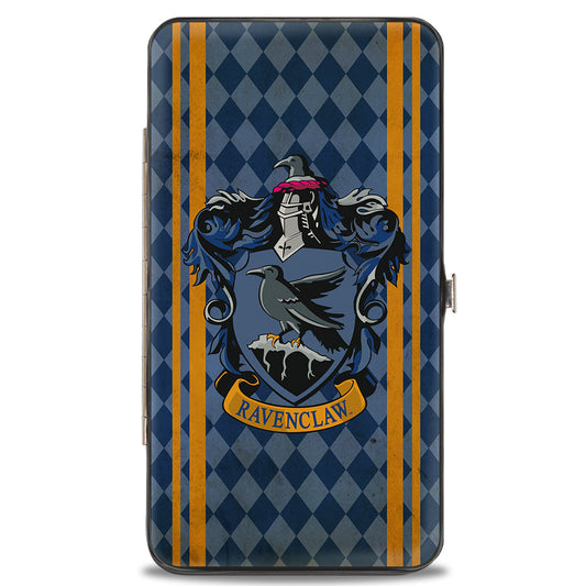 Hinged Wallet - RAVENCLAW Crest Stripes Diamonds Blues Gold