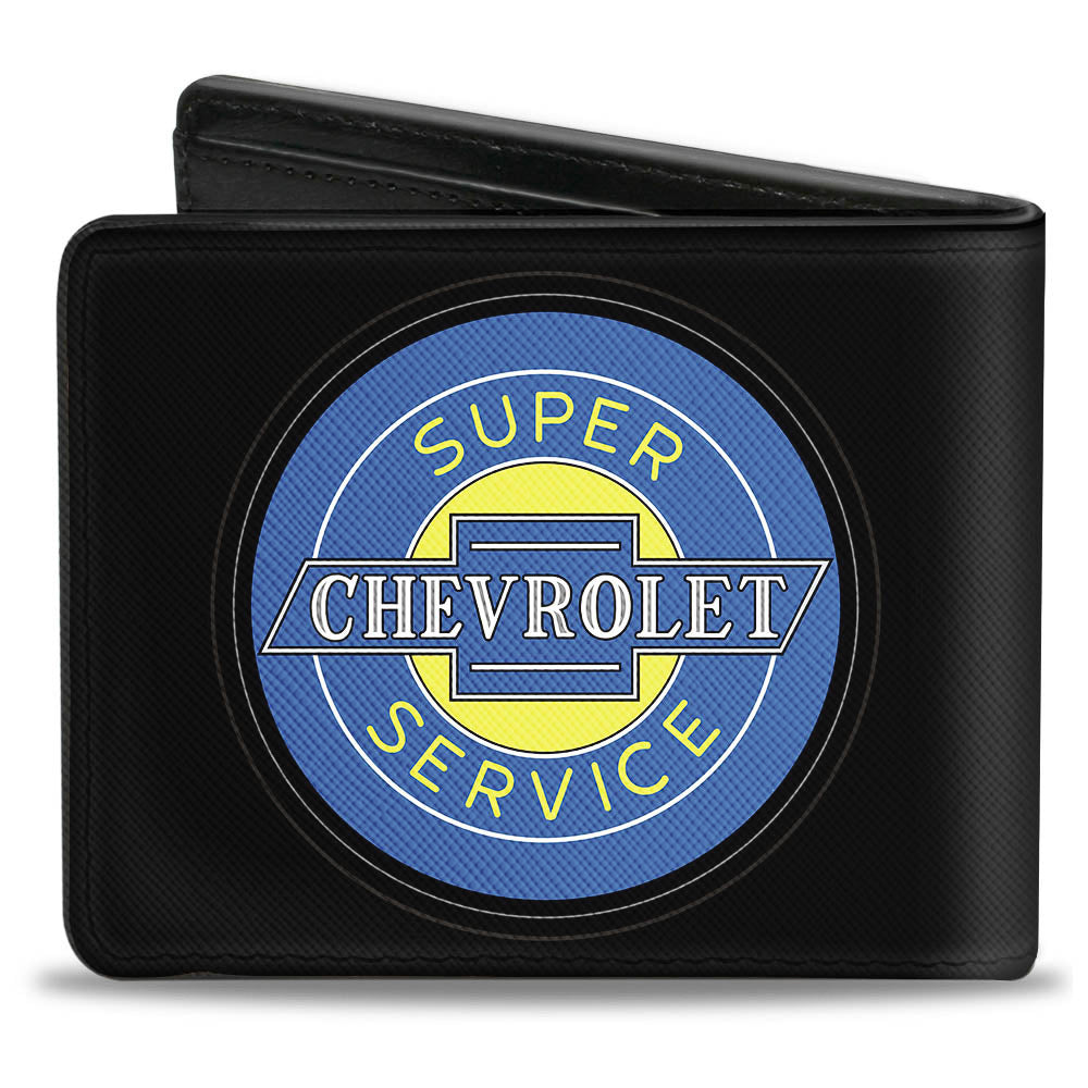 Bi-Fold Wallet - CHEVROLET SUPER SERVICE Logo Black Blue Yellow