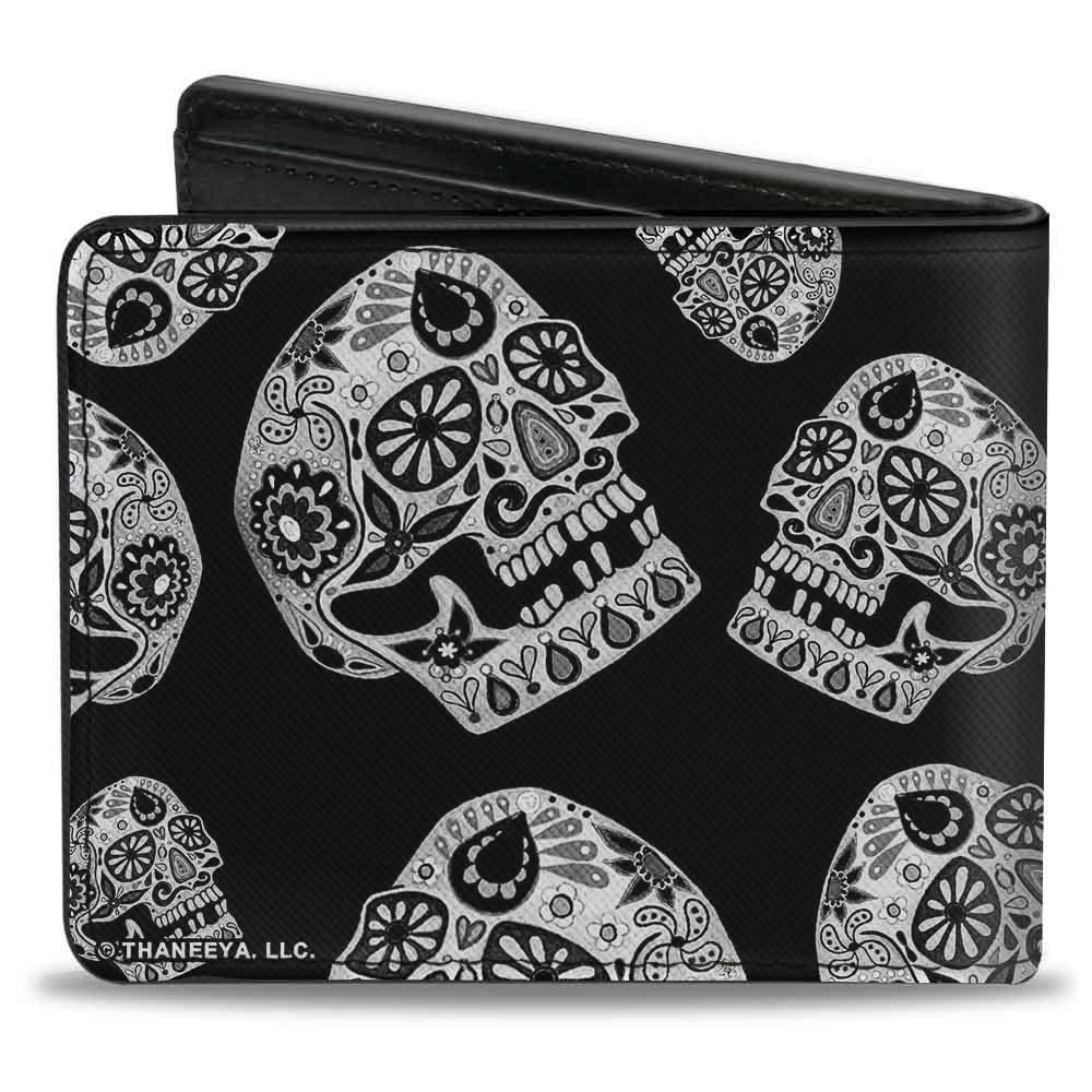 Bi-Fold Wallet - The Dust of Living II Sugar Skulls Black White