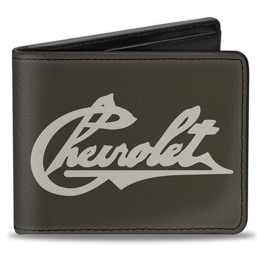 Bi-Fold Wallet - CHEVROLET Heritage Script Charcoal Tan