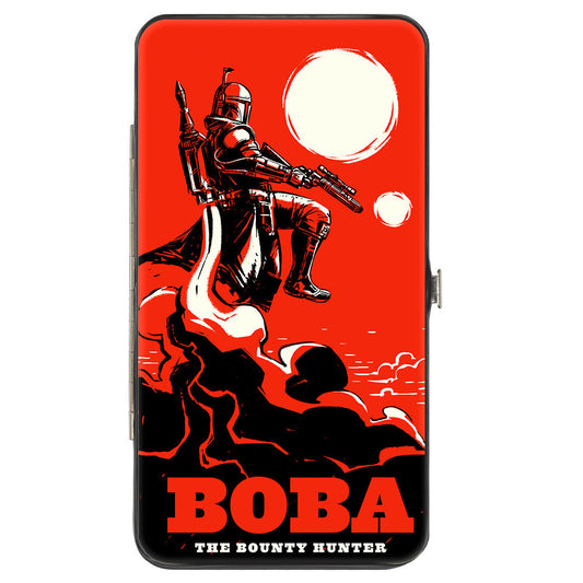 Hinged Wallet - Star Wars The Book of Boba Fett BOBA THE BOUNTY HUNTER Pose + Fennec Shand Pose Red Black White