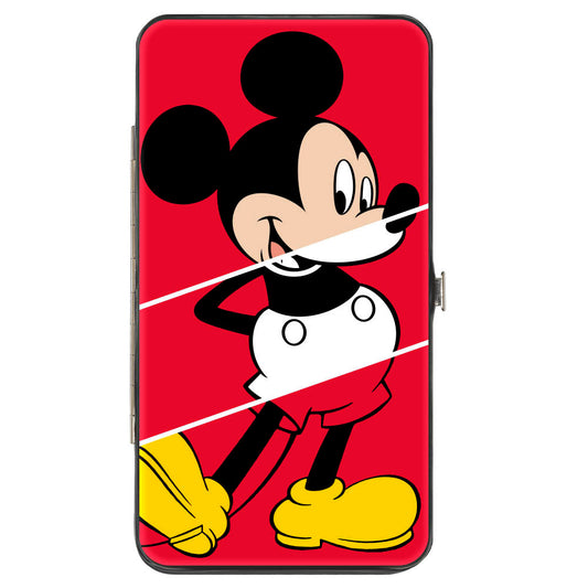 Hinged Wallet - Mickey Mouse Classic Pose + THE TRUE ORIGINAL Stripe Red White Yellow