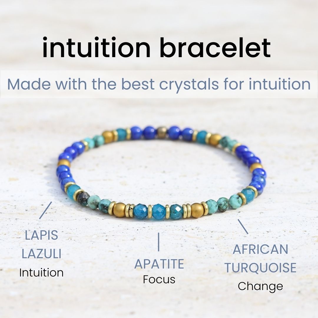 "Intuition & Change" Lapis Lazuli and African Turquoise Delicate Bracelet