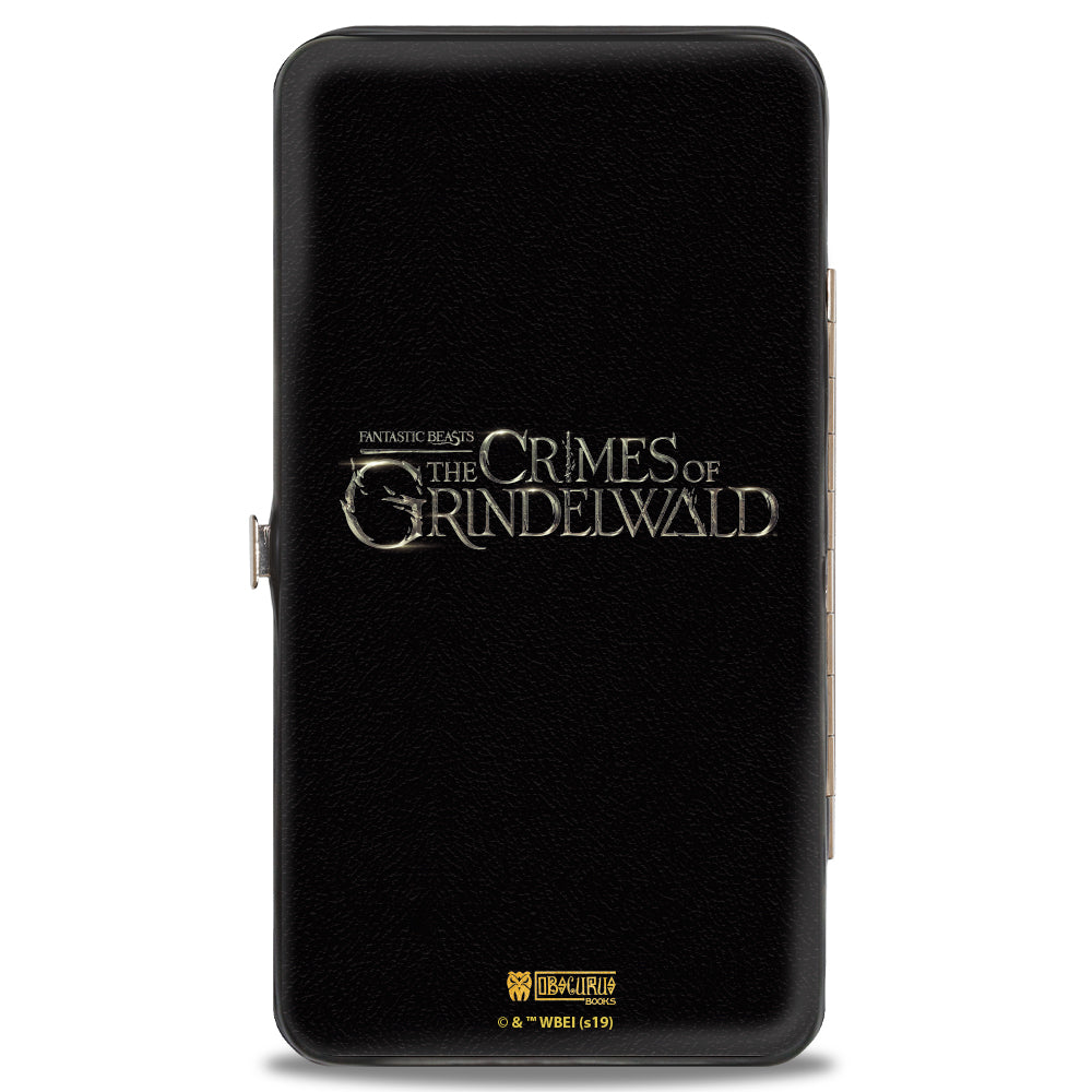 Hinged Wallet - FANTASTIC BEASTS THE CRIMES OF GRINDEWALD Obscurus Book Binding Black Golds