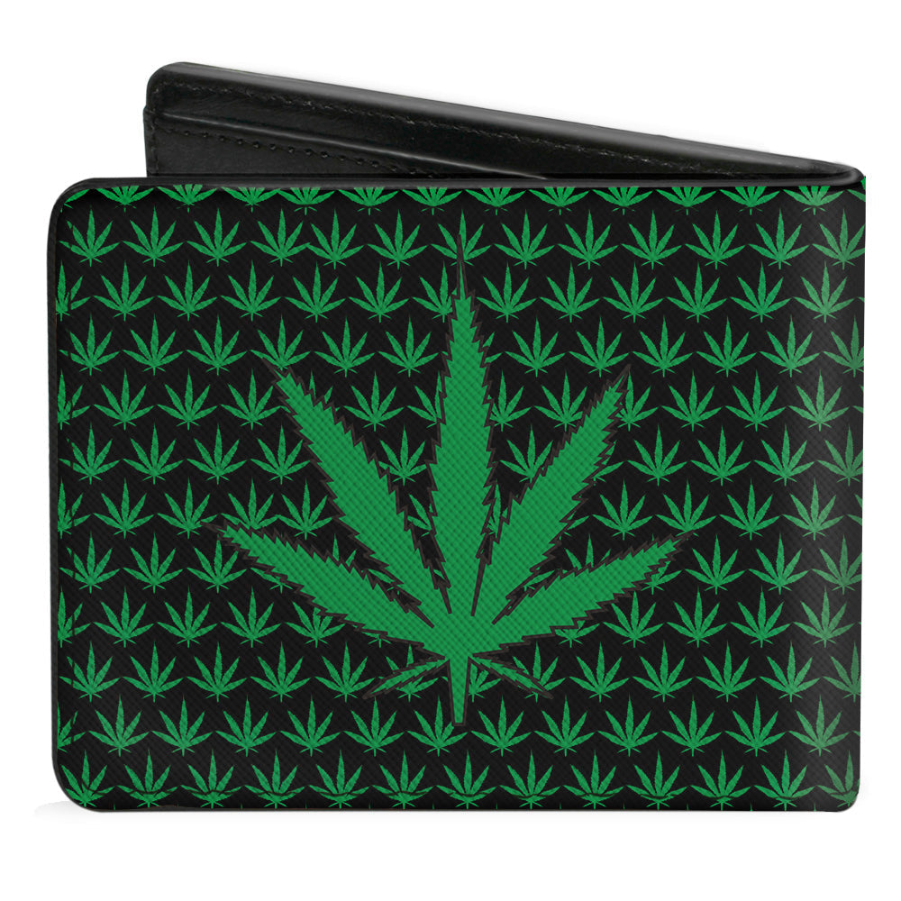 Bi-Fold Wallet - Marijuana Garden Black Green