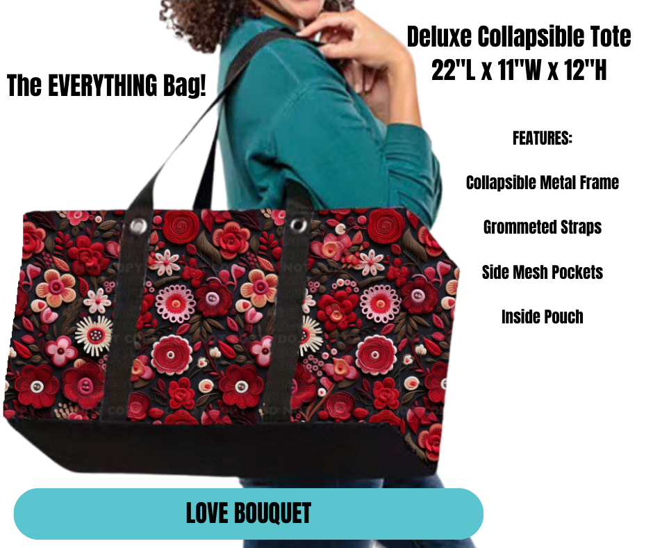 Preorder! Closes 11/18. ETA Feb. Love Bouquet Collapsible Tote