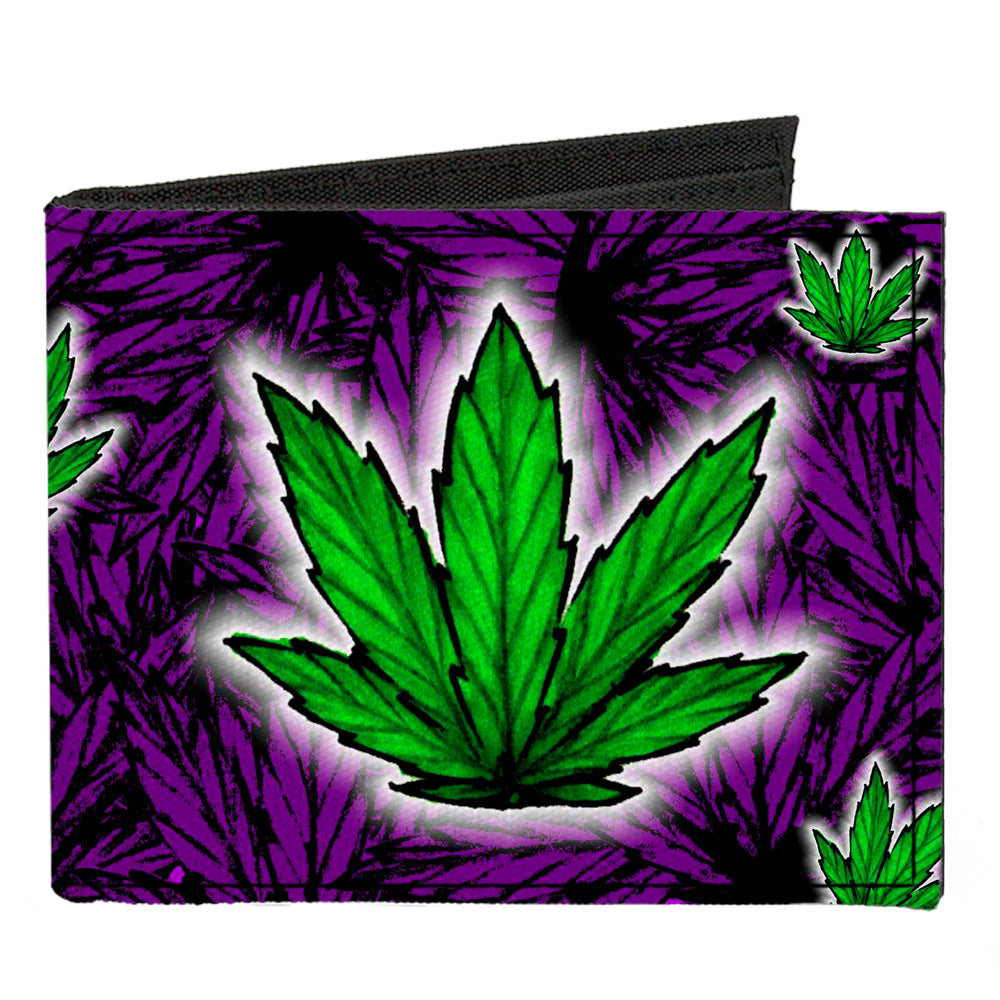 Canvas Bi-Fold Wallet - Marijuana Haze Purple