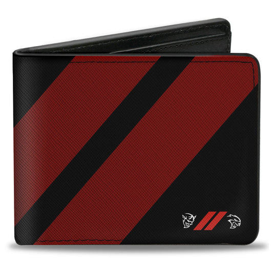 Bi-Fold Wallet - Dodge Rhombus Stripe Demon Hellcat Icon Black Red White