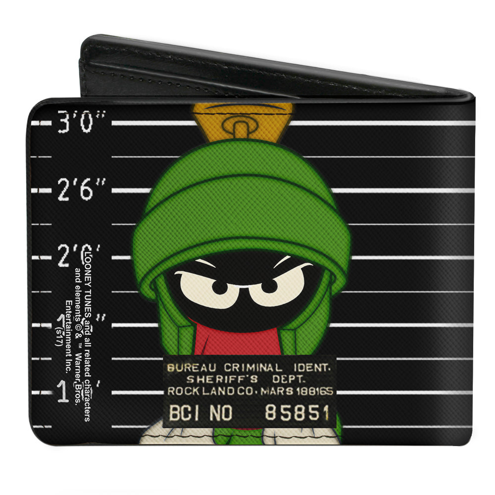 Bi-Fold Wallet - Marvin the Martian ROCKLAND CO Mug Shot Black White