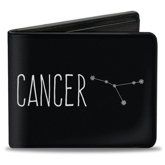 Bi-Fold Wallet - Zodiac CANCER Constellation Black White