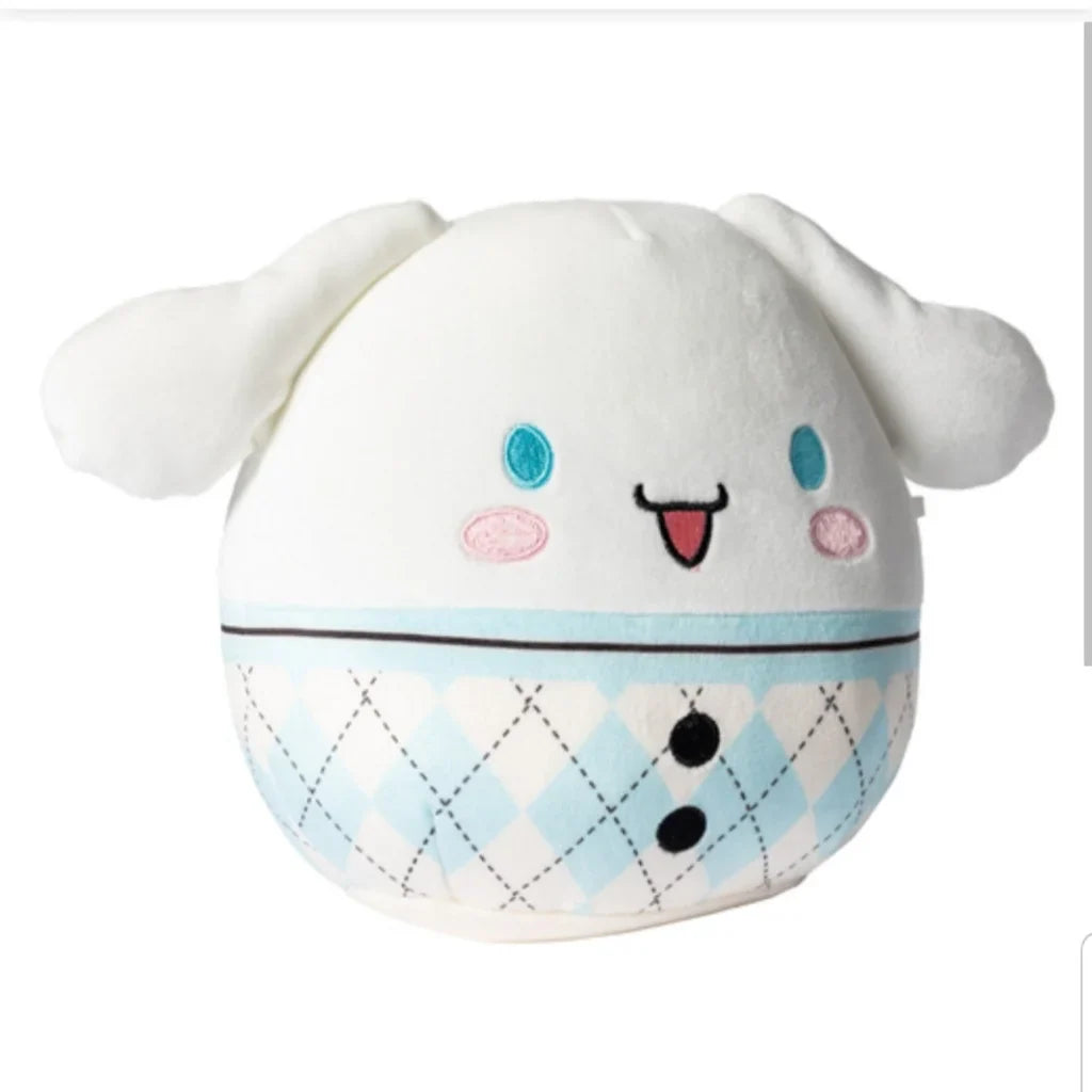 Squishmallows Cinnamoroll Wearing Plaid Sweater 6.5" 2023 Sanrio Winter Collection Stuffed Plush