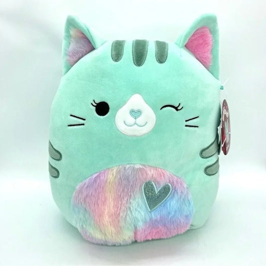 Squishmallows Corinna the Cat with Colorful Fluffy Belly and Winking 11" Exclusive 2023 Valentine's Collection Stuffed Plush