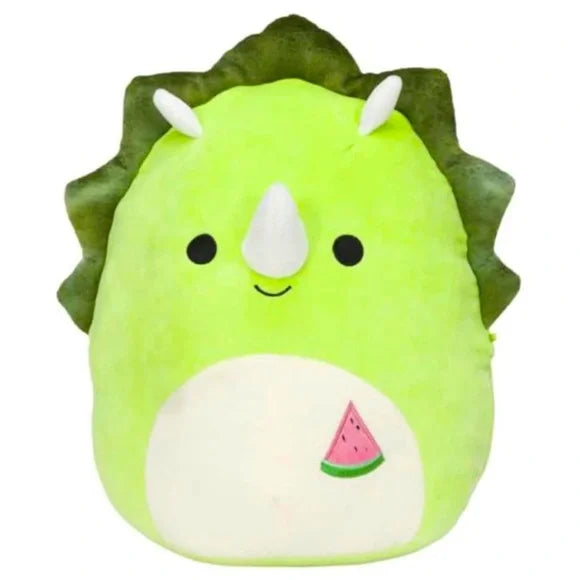 Squishmallows Tristan the Triceratops with Watermelon Slice On Belly 12" Summer Squad Stuffed Plush